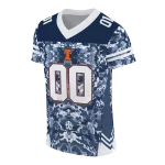 custom illinois fighting illini mirrored pattern blue jersey best selling