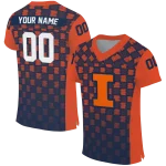 custom illinois fighting illini stacked rectangle blue jersey best selling
