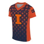 custom illinois fighting illini stacked rectangle blue jersey best selling