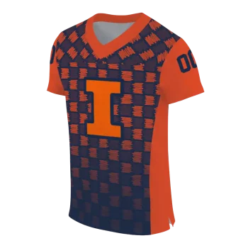custom illinois fighting illini stacked rectangle blue jersey fashion forward
