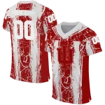 custom indiana hoosiers rugged stripes red jersey best selling