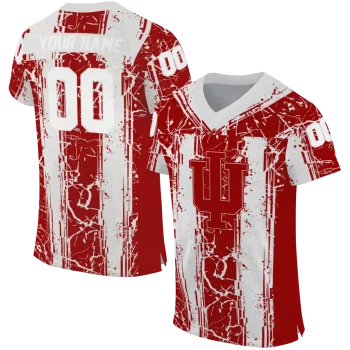 custom indiana hoosiers rugged stripes red jersey best selling