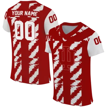 custom indiana hoosiers stripe block red jersey best selling