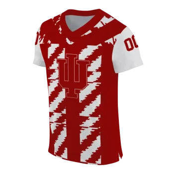 custom indiana hoosiers stripe block red jersey fashion forward