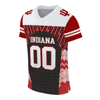 custom indiana hoosiers tire arrows red black white jersey fashion forward