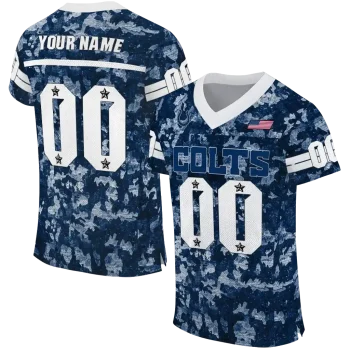 custom indianapolis colts camouflage abstract blue jersey best selling
