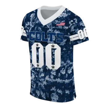 custom indianapolis colts camouflage abstract blue jersey fashion forward