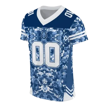 custom indianapolis colts mirrored pattern blue jersey fashion forward