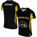 custom iowa hawkeyes halftone flow black jersey best selling