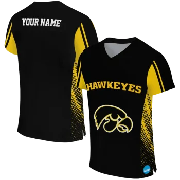 custom iowa hawkeyes halftone flow black jersey best selling