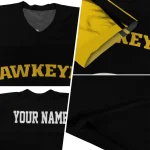 custom iowa hawkeyes halftone flow black jersey best selling
