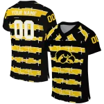 custom iowa hawkeyes layered grids black jersey best selling