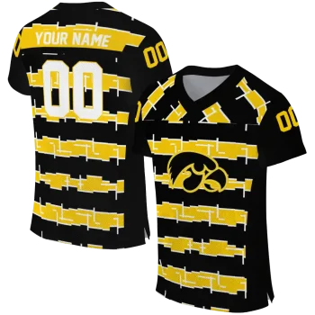 custom iowa hawkeyes layered grids black jersey best selling