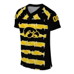 custom iowa hawkeyes layered grids black jersey best selling