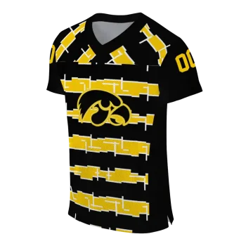 custom iowa hawkeyes layered grids black jersey fashion forward