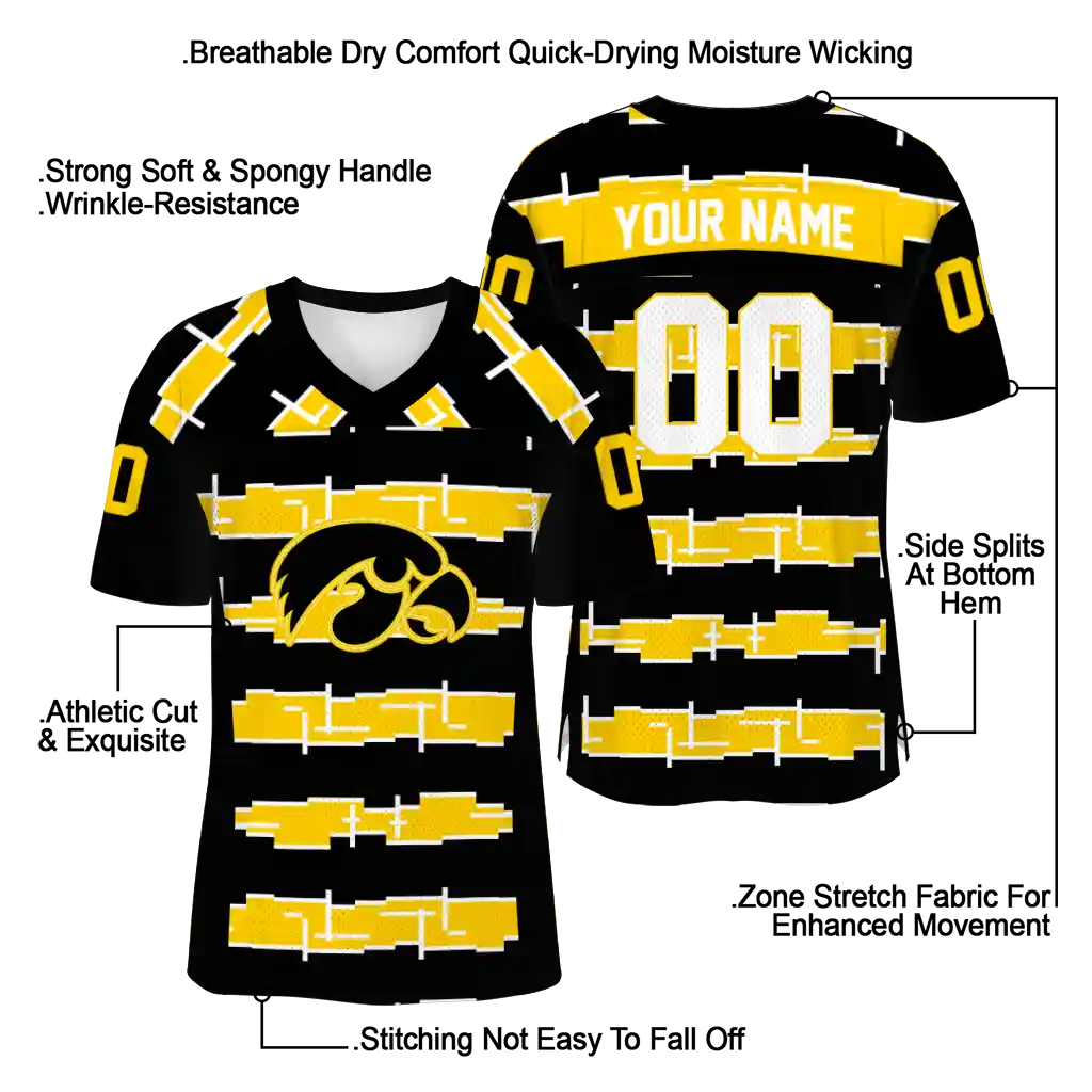 custom iowa hawkeyes layered grids black jersey latest model custom iowa hawkeyes layered grids black jersey latest model