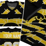 custom iowa hawkeyes layered grids black jersey best selling
