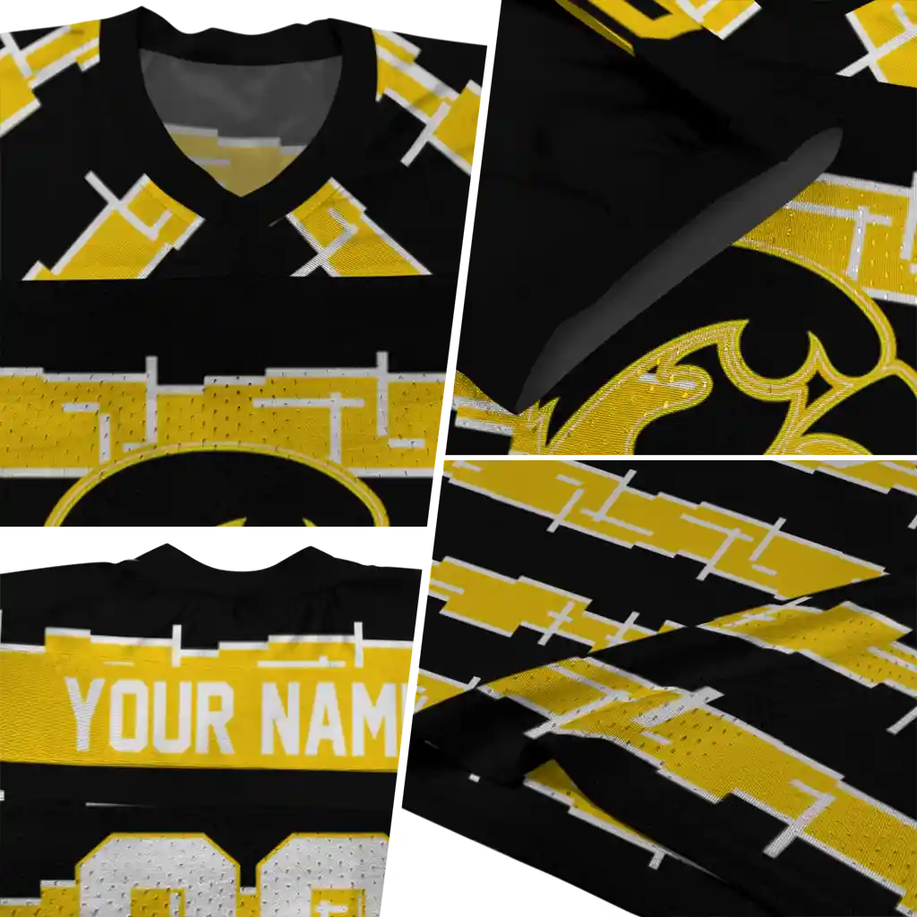 custom iowa hawkeyes layered grids black jersey new arrival custom iowa hawkeyes layered grids black jersey new arrival