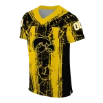 custom iowa hawkeyes rugged stripes black jersey best selling