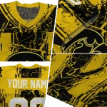 custom iowa hawkeyes rugged stripes black jersey best selling