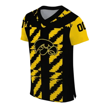 custom iowa hawkeyes stripe block black jersey fashion forward