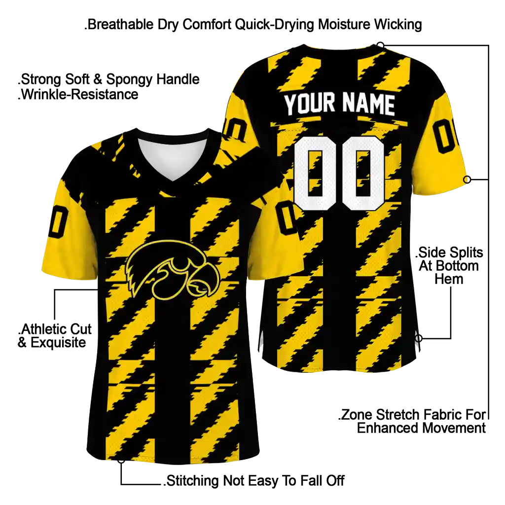 custom iowa hawkeyes stripe block black jersey latest model custom iowa hawkeyes stripe block black jersey latest model