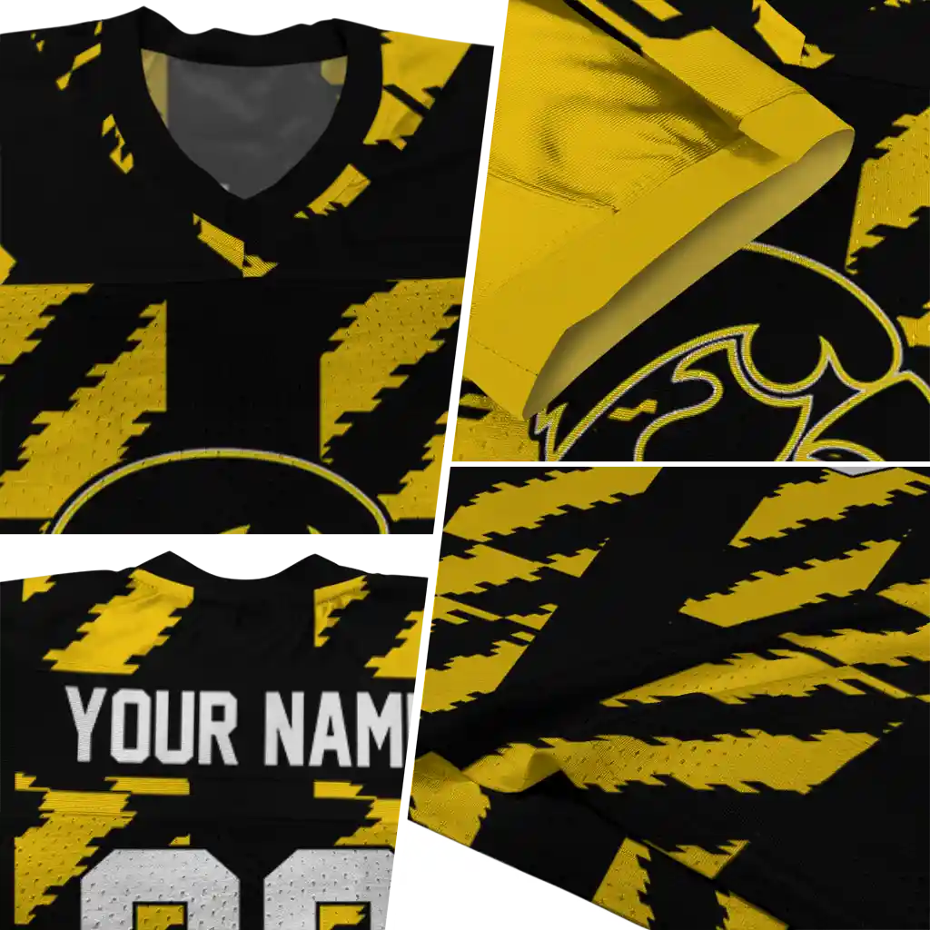custom iowa hawkeyes stripe block black jersey new arrival custom iowa hawkeyes stripe block black jersey new arrival