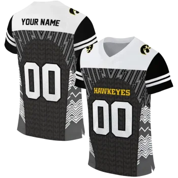 custom iowa hawkeyes tire arrows black white jersey best selling