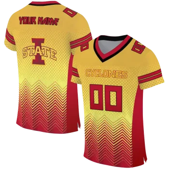 custom iowa state cyclones halftone sweep gold black jersey best selling