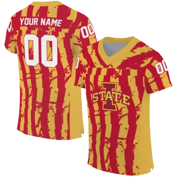 custom iowa state cyclones stripe splatter red jersey best selling