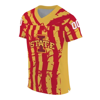 custom iowa state cyclones stripe splatter red jersey fashion forward