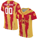 custom iowa state cyclones striped texture red jersey best selling