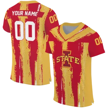 custom iowa state cyclones striped texture red jersey best selling