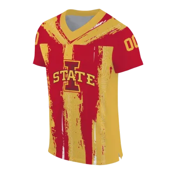 custom iowa state cyclones striped texture red jersey fashion forward