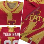 custom iowa state cyclones striped texture red jersey best selling