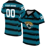 custom jacksonville jaguars art stripe teal jersey best selling