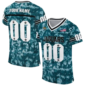 custom jacksonville jaguars camouflage abstract teal jersey best selling