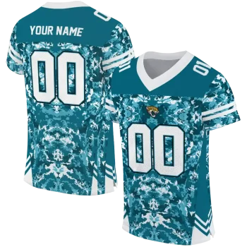 custom jacksonville jaguars mirrored pattern teal jersey best selling