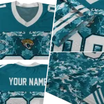 custom jacksonville jaguars mirrored pattern teal jersey best selling