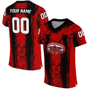 custom jacksonville state gamecocks rugged stripes red jersey best selling
