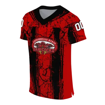 custom jacksonville state gamecocks rugged stripes red jersey fashion forward