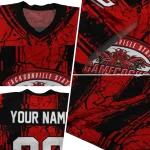 custom jacksonville state gamecocks rugged stripes red jersey best selling