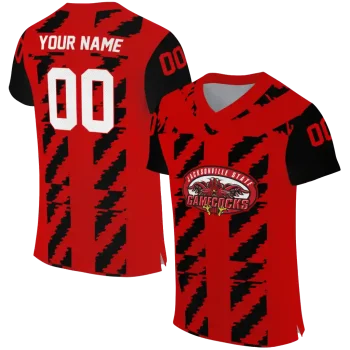custom jacksonville state gamecocks stripe block red jersey best selling