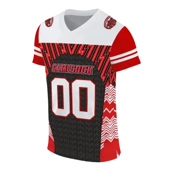 custom jacksonville state gamecocks tire arrows red black white jersey fashion forward