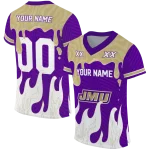 custom james madison dukes dripping flames purple white jersey best selling