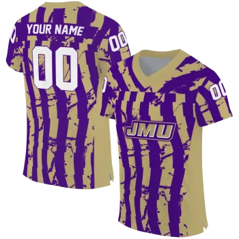 custom james madison dukes stripe splatter purple jersey best selling