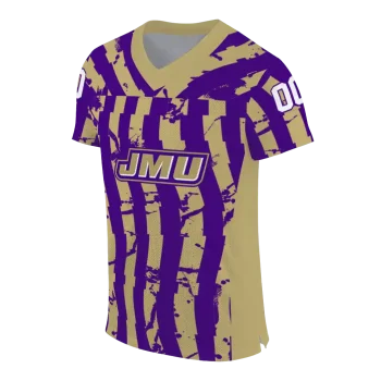 custom james madison dukes stripe splatter purple jersey fashion forward