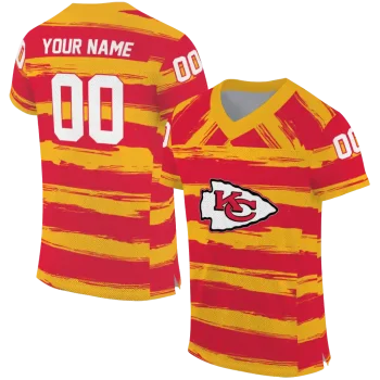 custom kansas city chiefs art stripe red jersey best selling