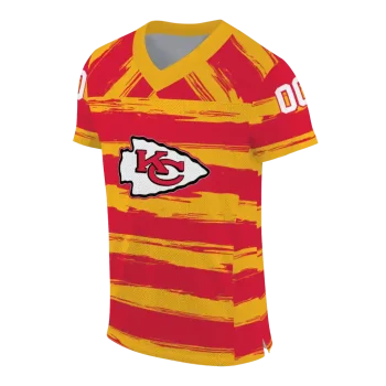custom kansas city chiefs art stripe red jersey fashion forward