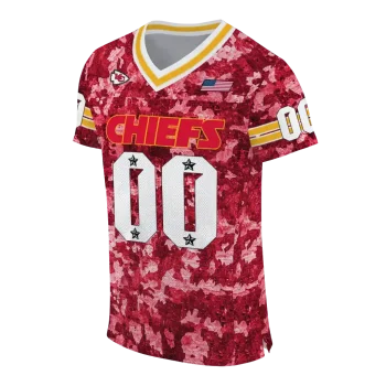 custom kansas city chiefs camouflage abstract red jersey fashion forward